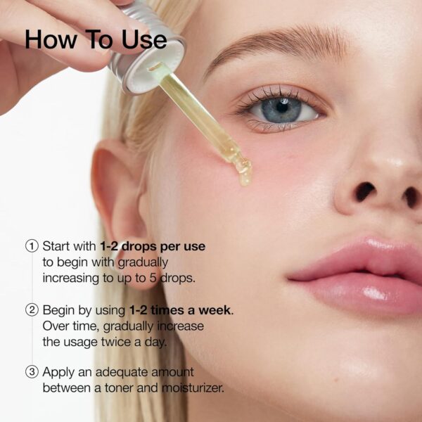 Anua - Azelaic Acid 10 + Hyaluron Serum | How to Use | Step 1 - Start with 1-2 drops per use to begin with gradually increasing to up to 5 drops. | Step 2 - Begin by using 1-2 times a week. Over time, gradually increase the usage twice a day. | Step 3 - Apply an adequate amount between a toner and moisturizer.