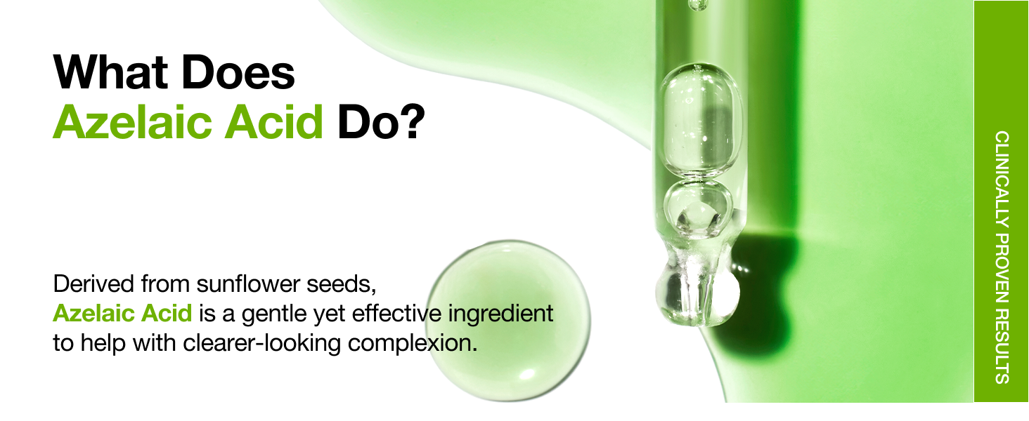 Anua - Azelaic Acid 10 + Hyaluron Serum | What Does Azelaic Acid Do? | Derived from sunflower seeds, Azelaic Acid is a gentle yet effective ingredient to help with clearer-looking complexion.