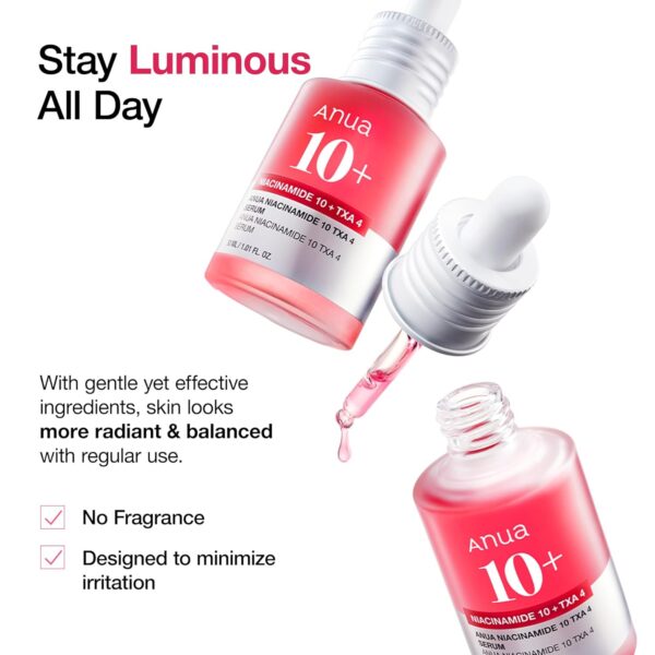 Anua - Niacinamide 10 TXA 4 Serum | Stay Luminous All Day | With gently yet effective ingredients, skin looks more radiant & balanced with regular use. | No Fragrance | Designed to minimize irritation