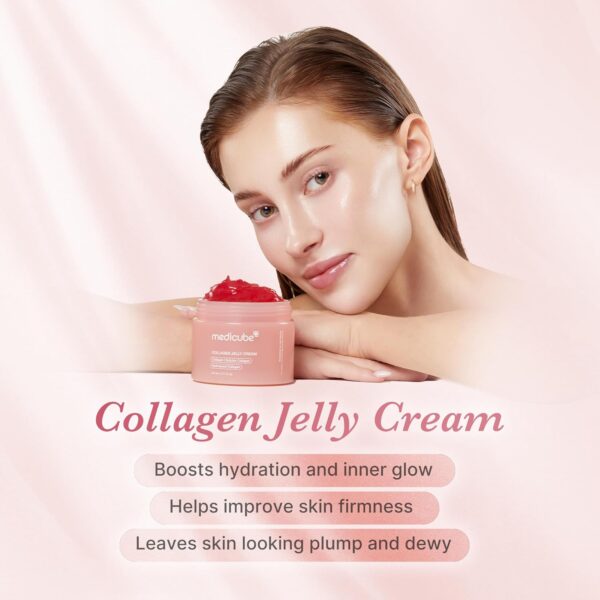 Plump & Glowy Skin | Medicube Collagen Jelly Cream | Hydrolyzed Collagen Jelly Cream for Firm, Dewy Skin | 3.71 fl.oz / 110 ml