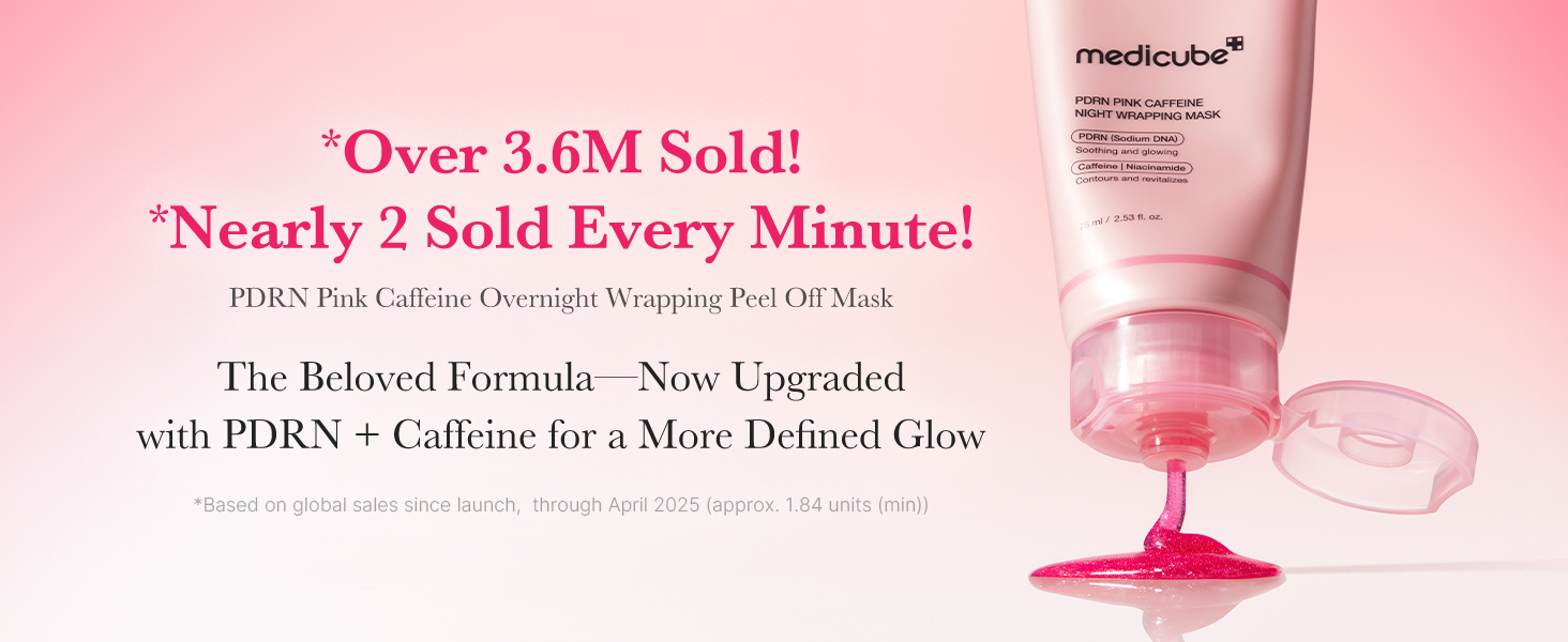 Medicube - PDRN Caffeine Night Wrapping Mask | Over 3.6M Sold | Nearly 2 Sold Every Minute | PDRN Caffeine Overnight Wrapping Mask | The Beloved Formula - Now Upgraded with PDRN + Caffeine for a More Defined Glow | * Based on global sales since launch, through April 2025 (approx. 1.84 units/min)