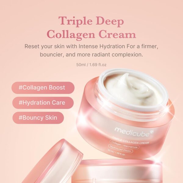 Medicube - Triple Collagen Cream | Reset your skin with intense hydration for a firmer, bouncier and more radiant complexion | 50 ml / 1.69 fl. oz. | #Collagen Boost | #Hydration Care | #Bouncy Skin
